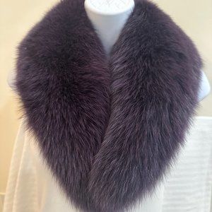 Dark Purple Short Fox Stole